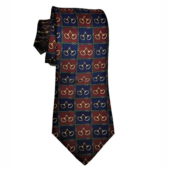 Tommy Hilfiger Mens Silk Necktie Logo Preppy Corpcore Business Workware Formal - Picture 1 of 5